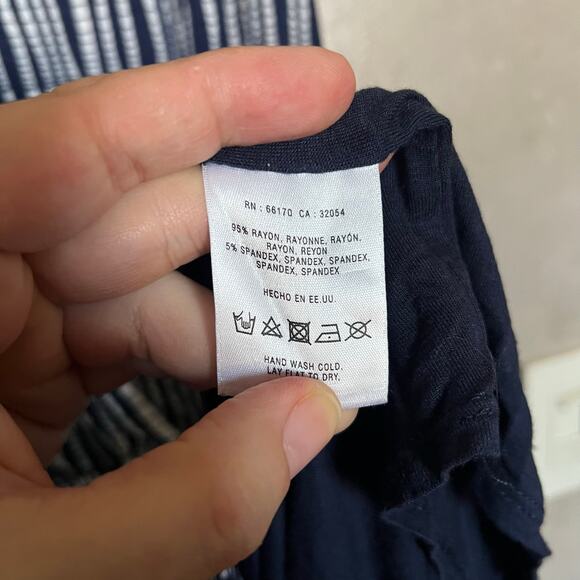 Anthropologie Deletta Janie Jersey Dress Blue Motif White Women’s Medium - Picture 8 of 12